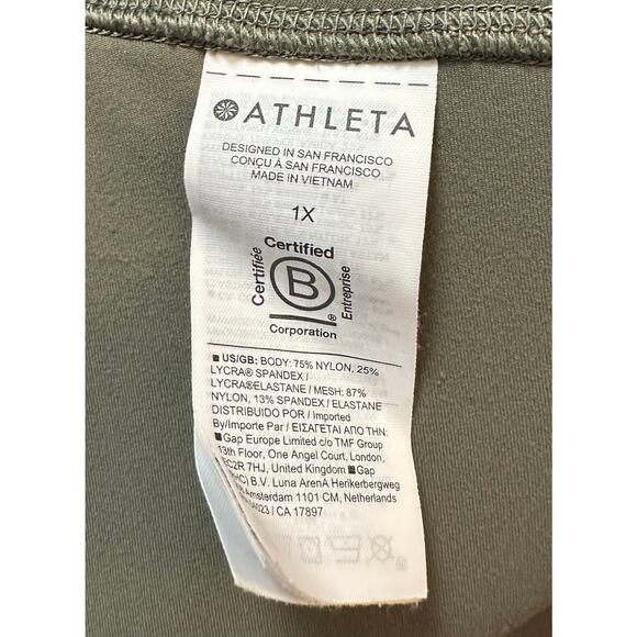Athleta Salutation Stash Mesh 7/8 Leggings Moss Green UPF 40+ Plus Size 1X - Picture 11 of 11